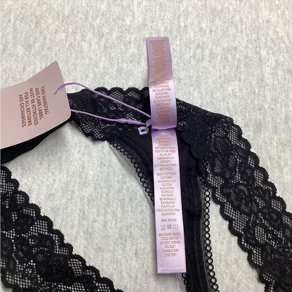 SAVAGE X FENTY WOMEN’S THONG PANTY SIZE: 1X COLOR: BLACK AND GRAY - Picture 7 of 9